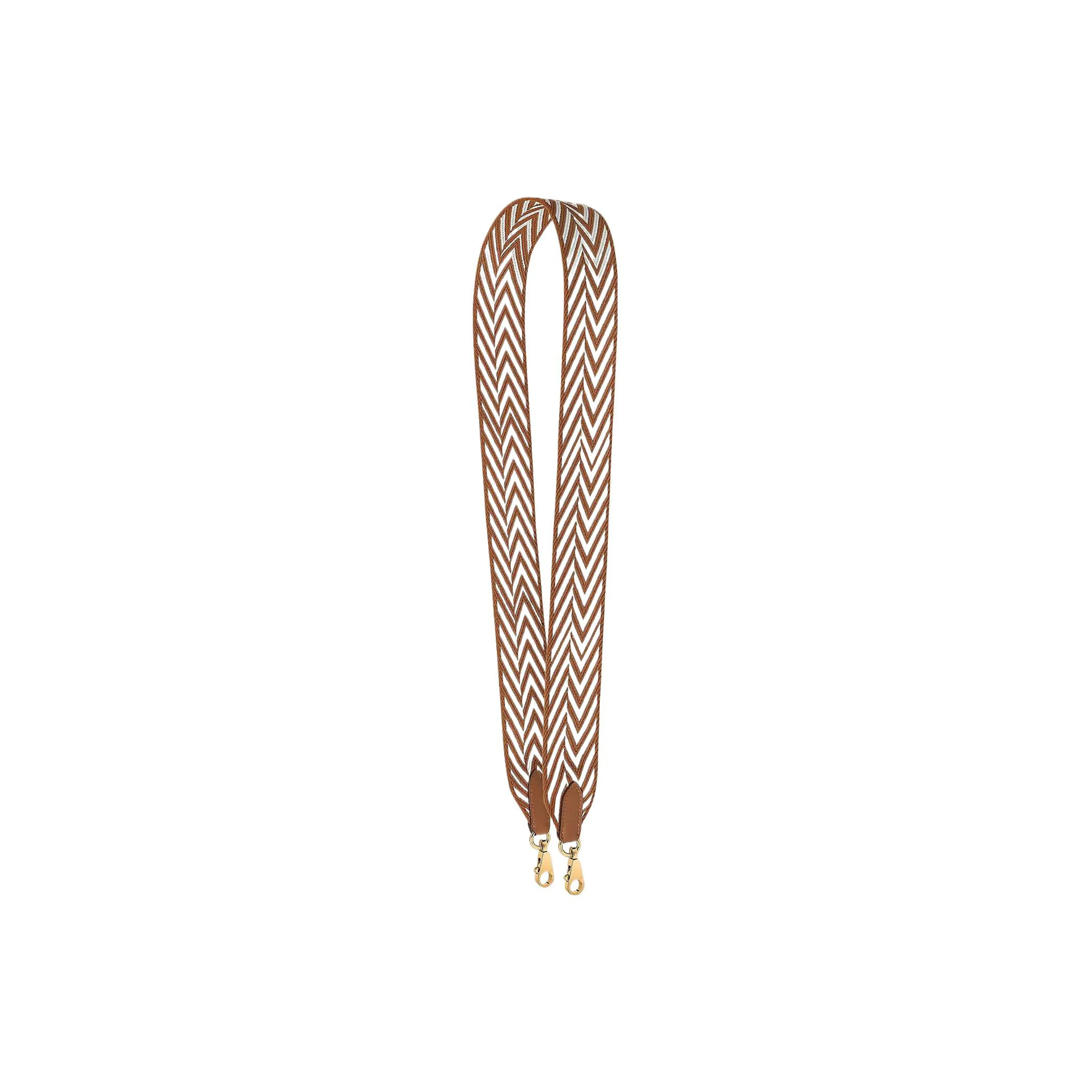 HERMES Zigzag Canvas With Swift Calfskin Bag Straps Women's Gold & White