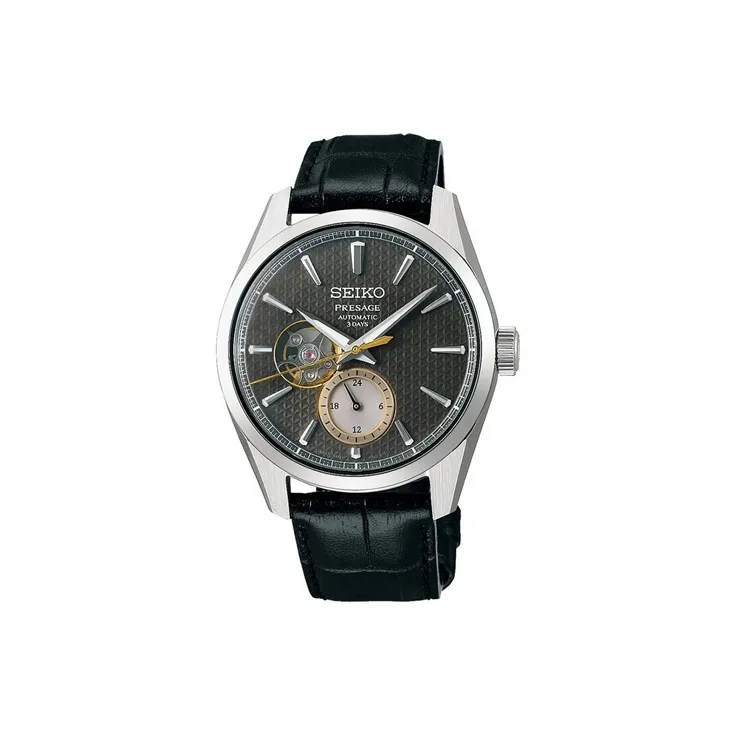 SEIKO Automatic Mechanical Movement Leather Watch Bands Watch Men's Watch Black Dial SARJ005