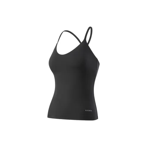TITIKAACTIVE Just Peachy Кожаный цвет Черный Женские Йога Майки