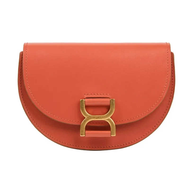 Chloe Marcie Calfskin Flap Bag Shoulder Bag Crossbody Bag Mini Women's Orange