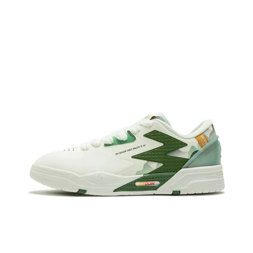 361° BIG3 Fuchun Mountain Slip-resistant Abrasion-resistant Low-top Скейтбординг Кроссовки Мужские Белый Зеленый