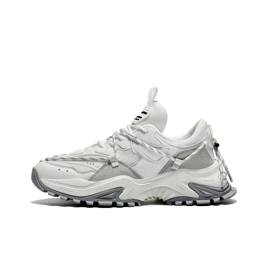 Masongarments Shark Tooth No. 2 Height Increasing Lightweight Low Top Chunky Sneakers Unisex White Gray