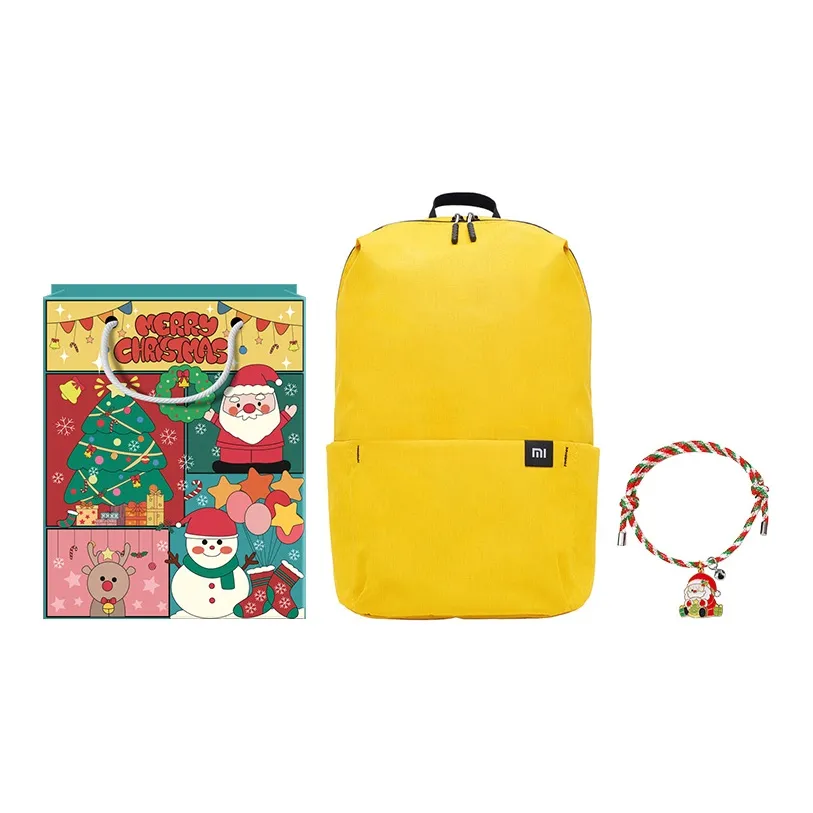 MI Polyester Backpack Regular Unisex Black Yellow/Dark Blue/Bright Blue