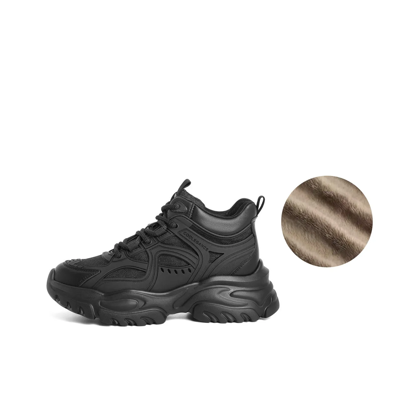 BELLE Chunky Sneakers Women's High Top Black/Beige