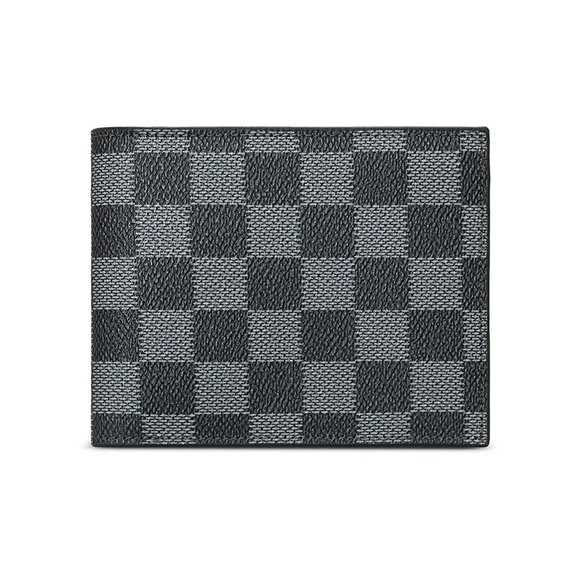 AUGTARLION PVC Кошелек Кошелек Обычный Мужской Черный и Серый