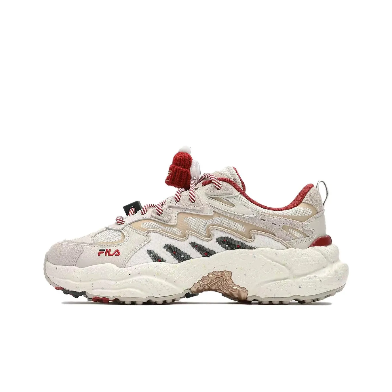FILA Fern Collection Fern Sneakers XMAS Low Top Chunky Sneakers Women's Beige Red