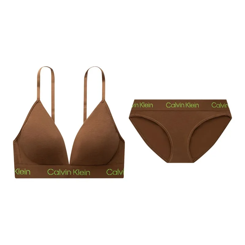 CALVIN KLEIN Modern Gravity Band Underwear Set Women's Coffee Brown