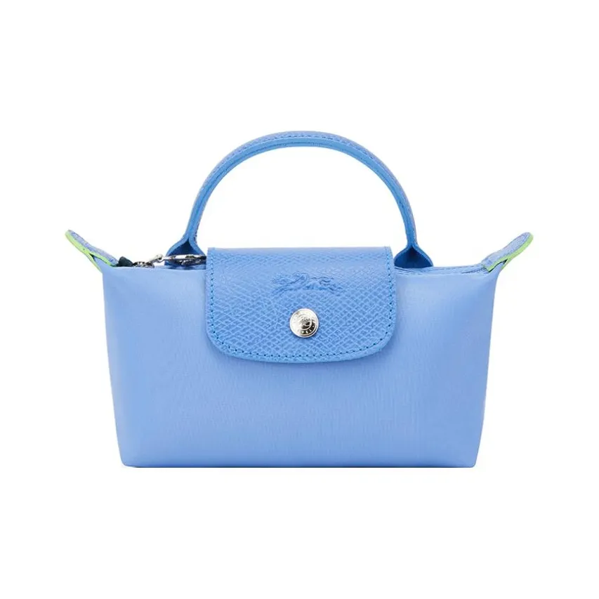 LONGCHAMP Le Pliage Green Переработанный полиамид холст кожа сумка-пельмени женская цвет василек