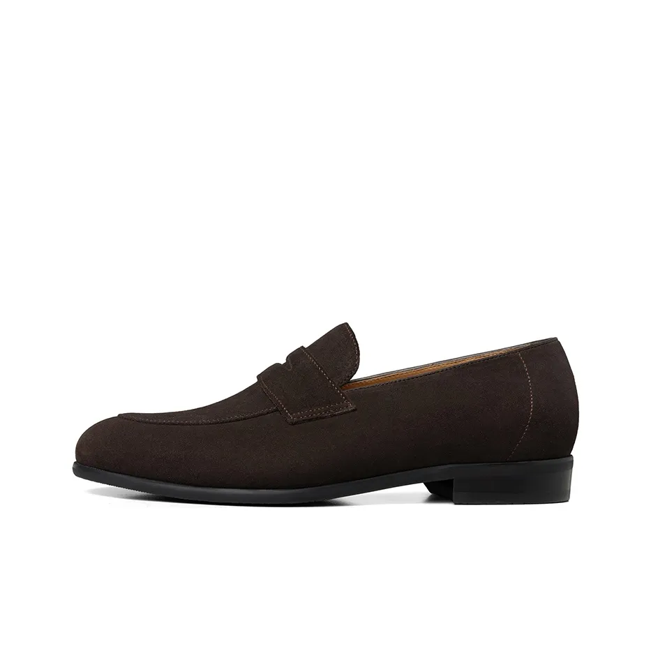 THOM WILLS Британский стиль Penny Лоферы Slip-on Стильные Сандалии Мужские Темно-Кофейный