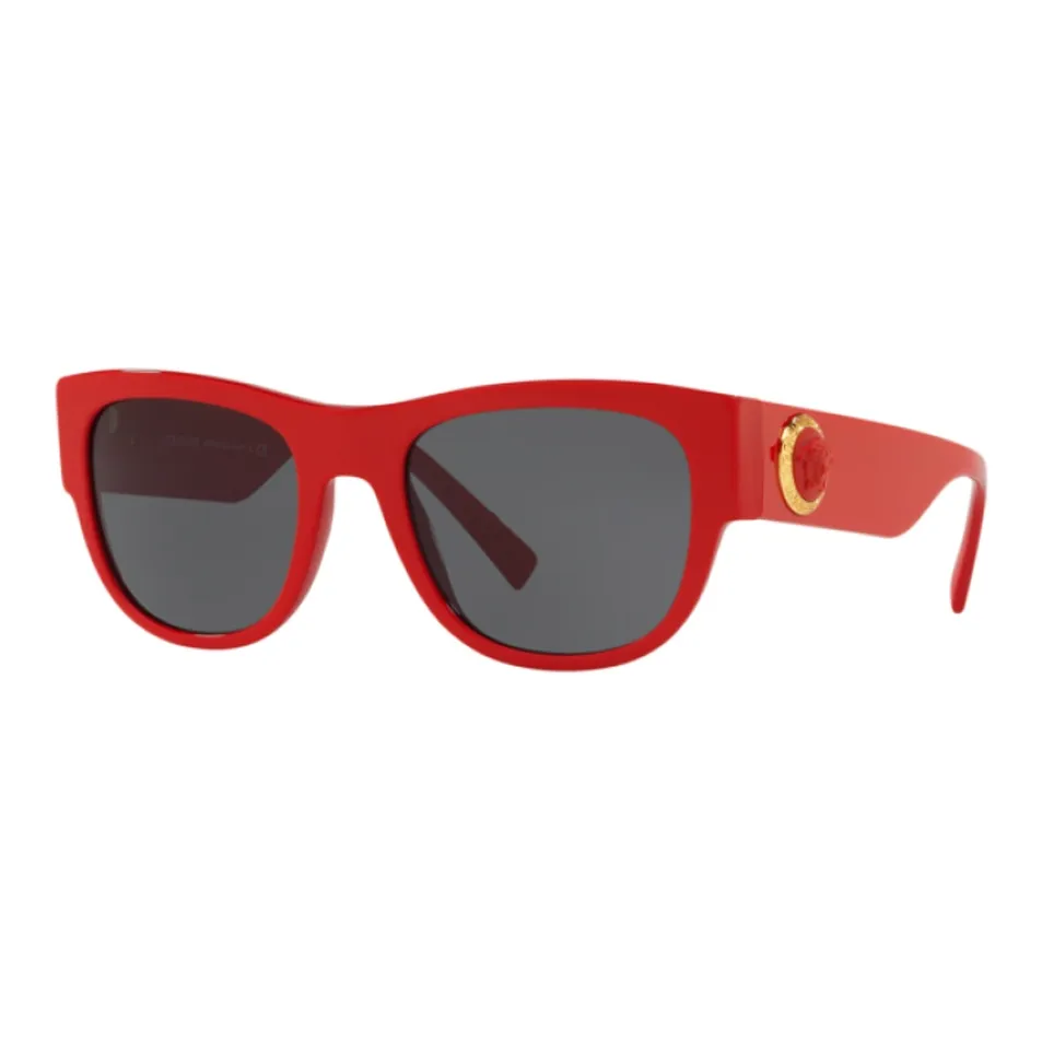 VERSACE Plastic Irregular Shape Sunglasses Men's Red