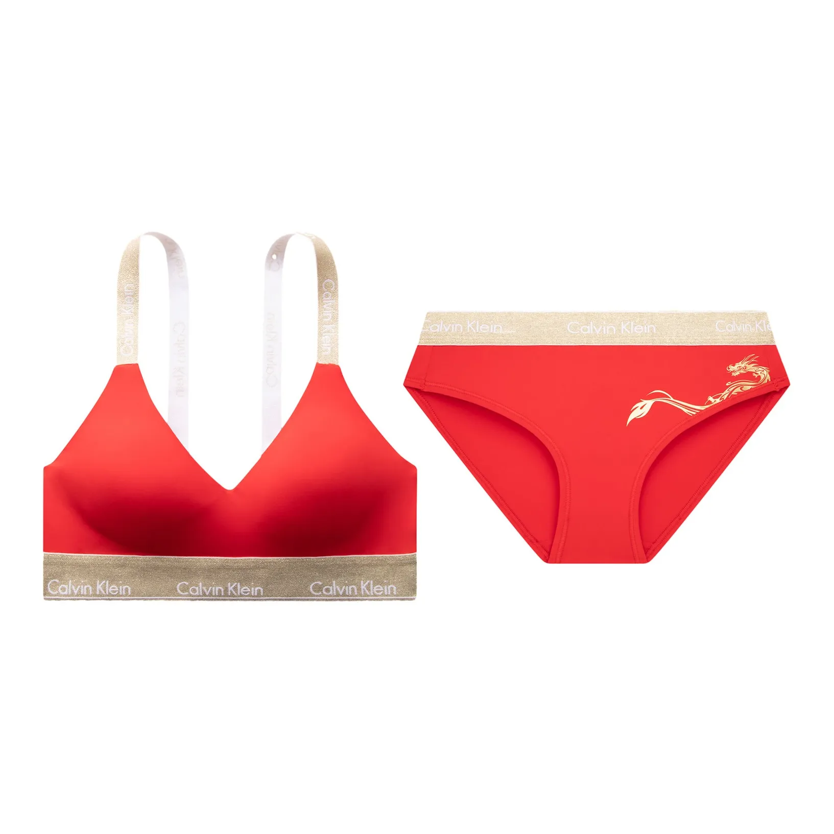 CALVIN KLEIN Year Of The Dragon Limited Series Underwear Set Women's Rogue Red