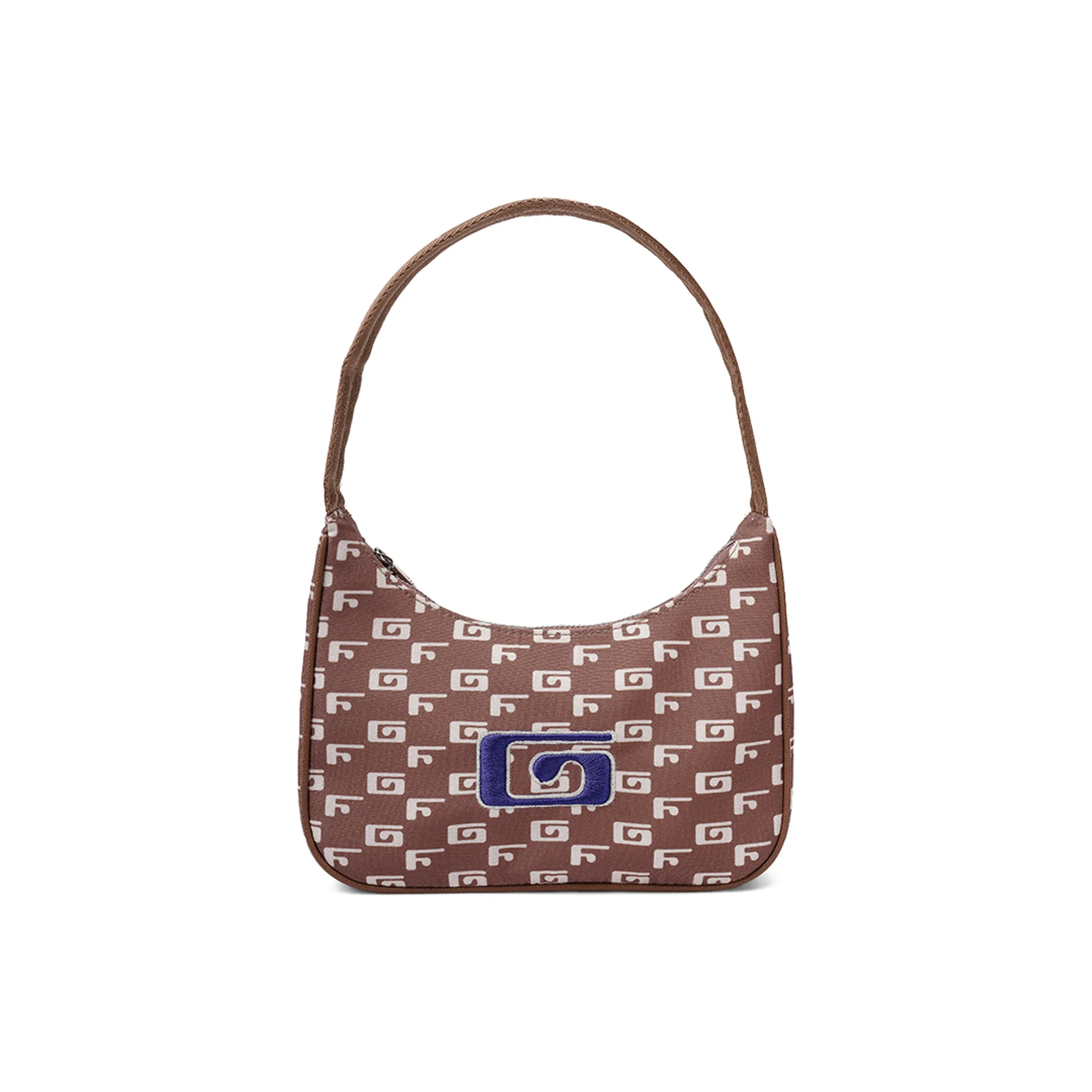 GF Нейлоновая сумка через плечо сумка среднего размера женская коричневый светло-синий