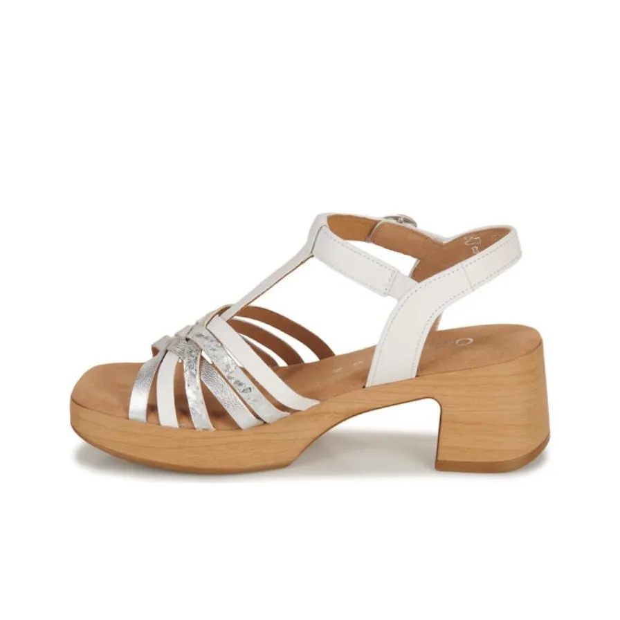 Gabor Strap Sandals slip Women's Silver White