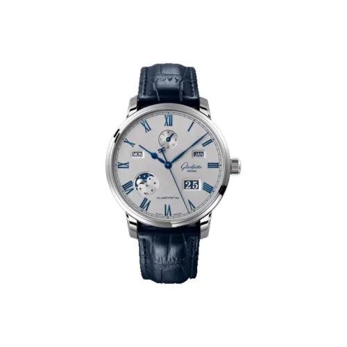 Glashütte Original Автоматический Механический Movement Мужские Часы SENATOR 42mm*12,8mm Серебряные