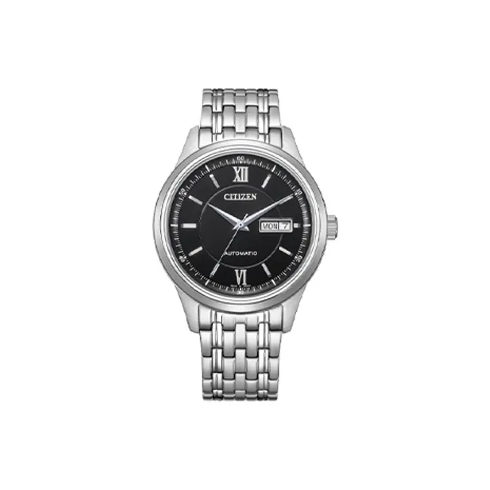 CITIZEN Automatic/Manual Mechanical Movement Stainless Steel Strap Watch Men's Watches Black Dial