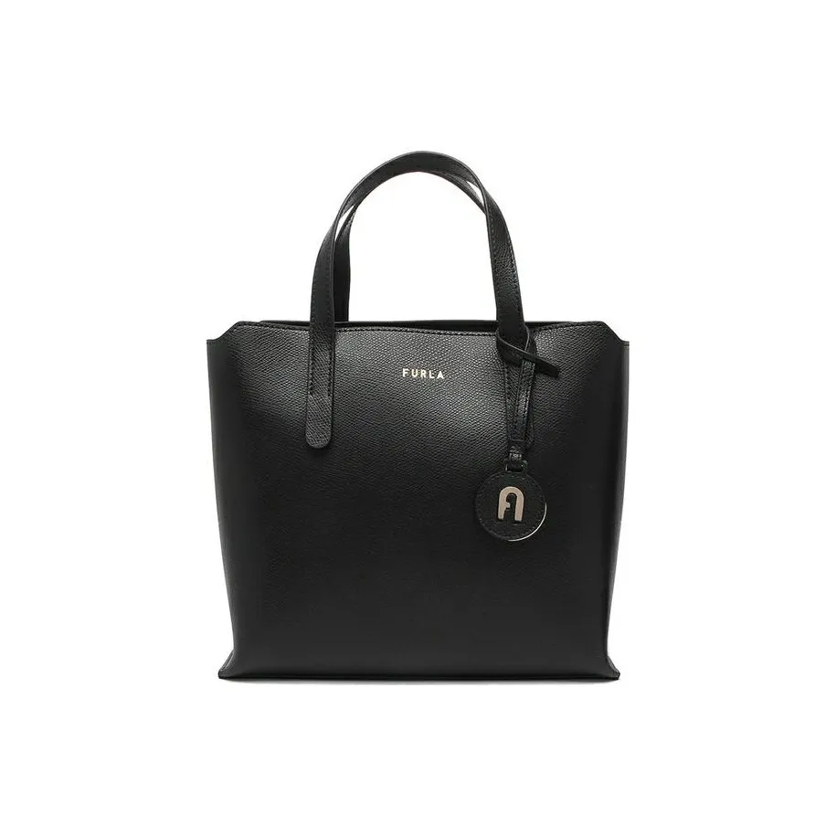 Furla Linda Leather Handbag Small Size Women's Black