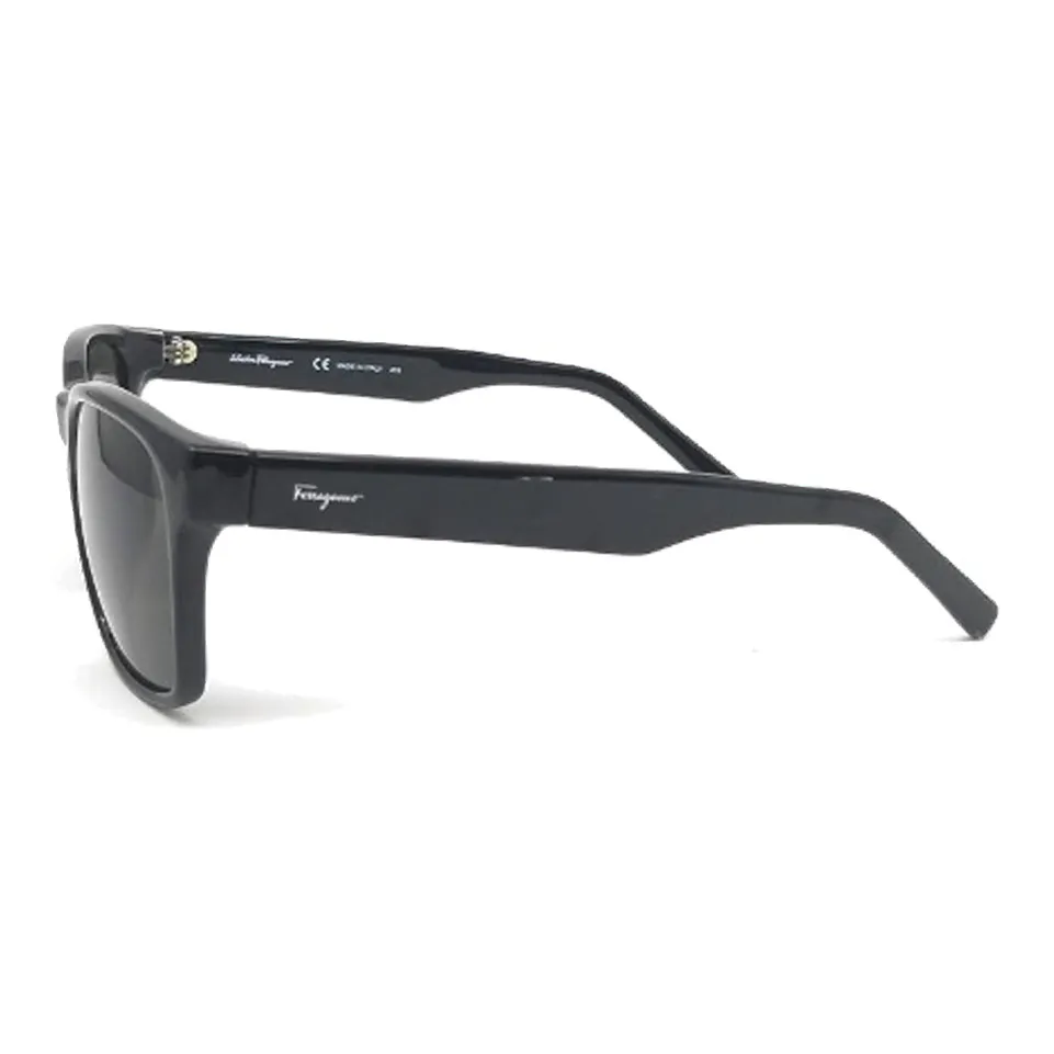 FERRAGAMO Injection Molded Plastic Square Sunglasses Women's Black