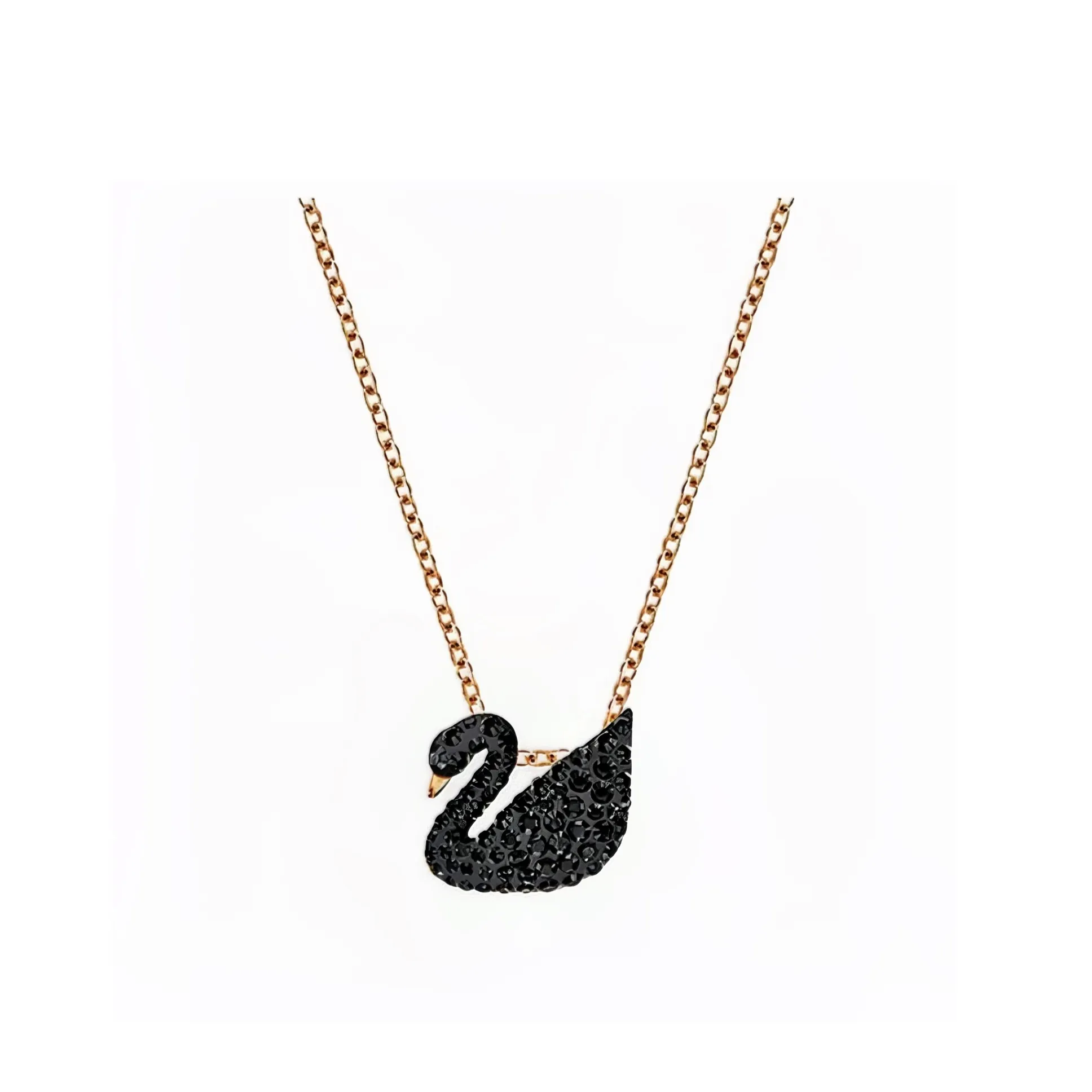 Swarovski Rose Gold Plated Necklaces Women's Black
