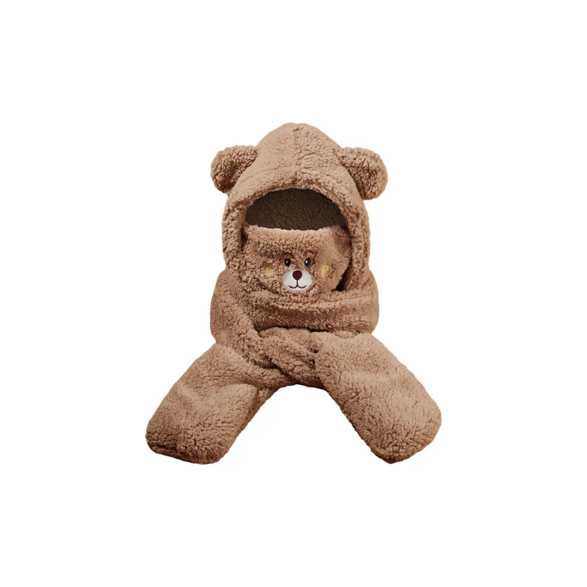 VINEY Медведь Трикотажная ткань Термический Премиум Feel Капюшоны и плюшевые шапки Женские