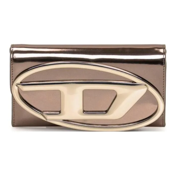 DIESEL Cow Leather Wallet Regular Women's Champagne Gold