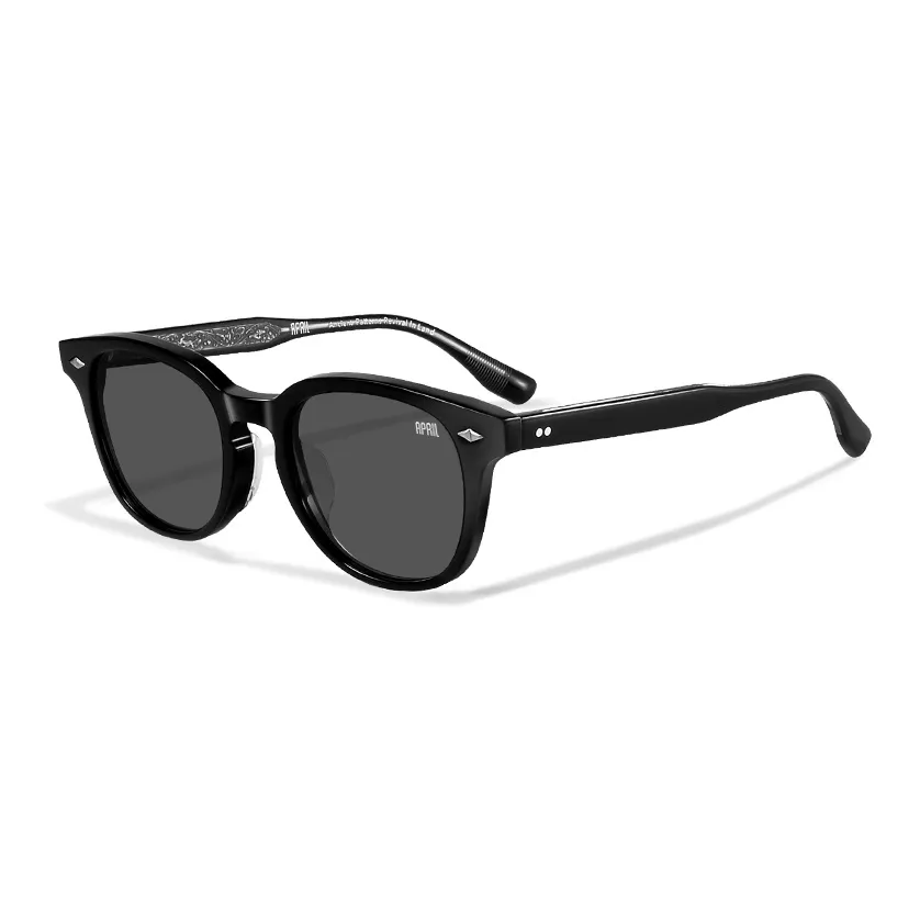 APRIL Plate Frame Round Sunglasses With Polarized Lenses Unisex