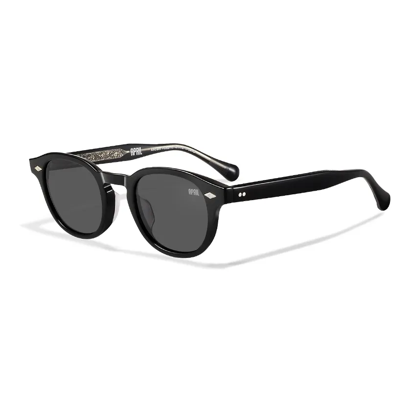 APRIL Plate Frame Round Sunglasses With Polarized Lenses Unisex