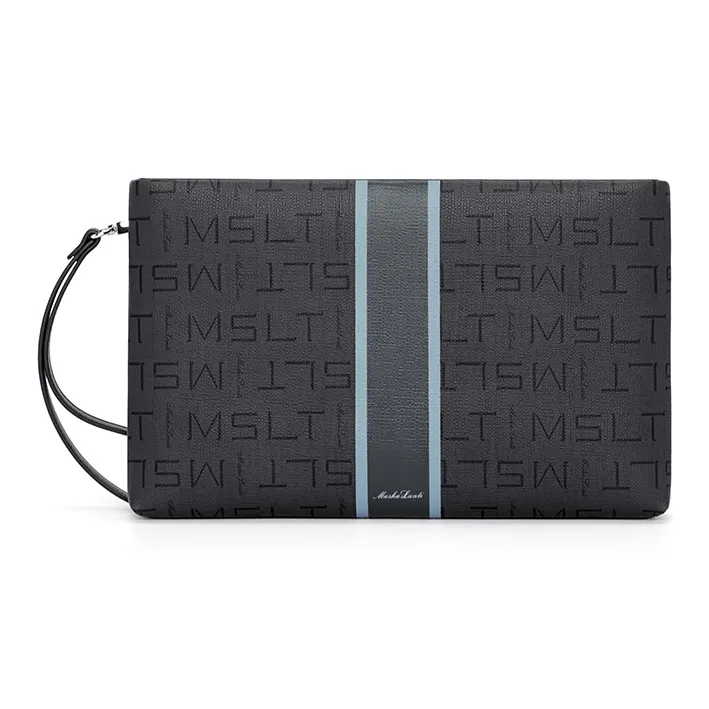 MashaLanti PVC Shoulder Bag Handheld Bag Clutch Regular Men's Dark Gray