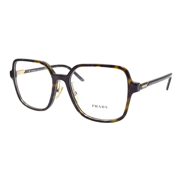 PRADA Plate Frame Square Eyeglass Frames Unisex Tortoiseshell