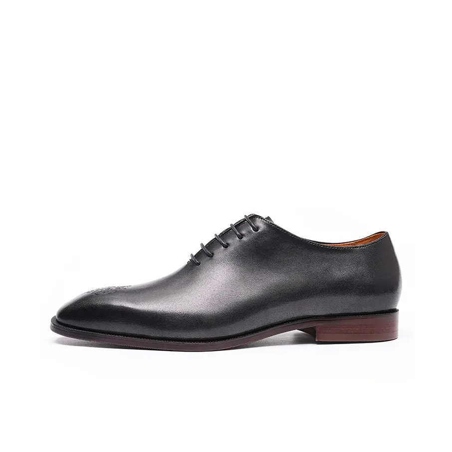 ASTON M.JAZZ Dress Shoes Men's Low Top Black Gray/Earth Yellow