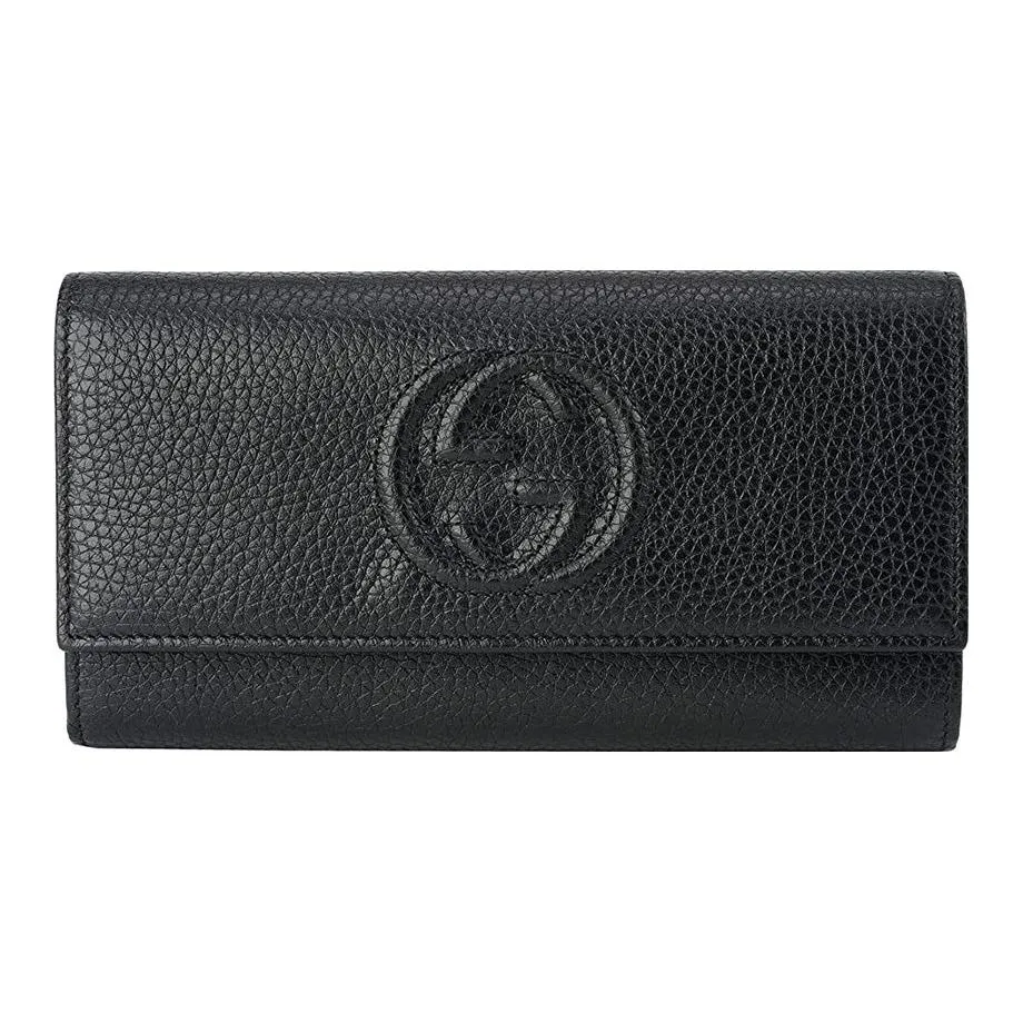 GUCCI Soho Calfskin Wallet Women's Black
