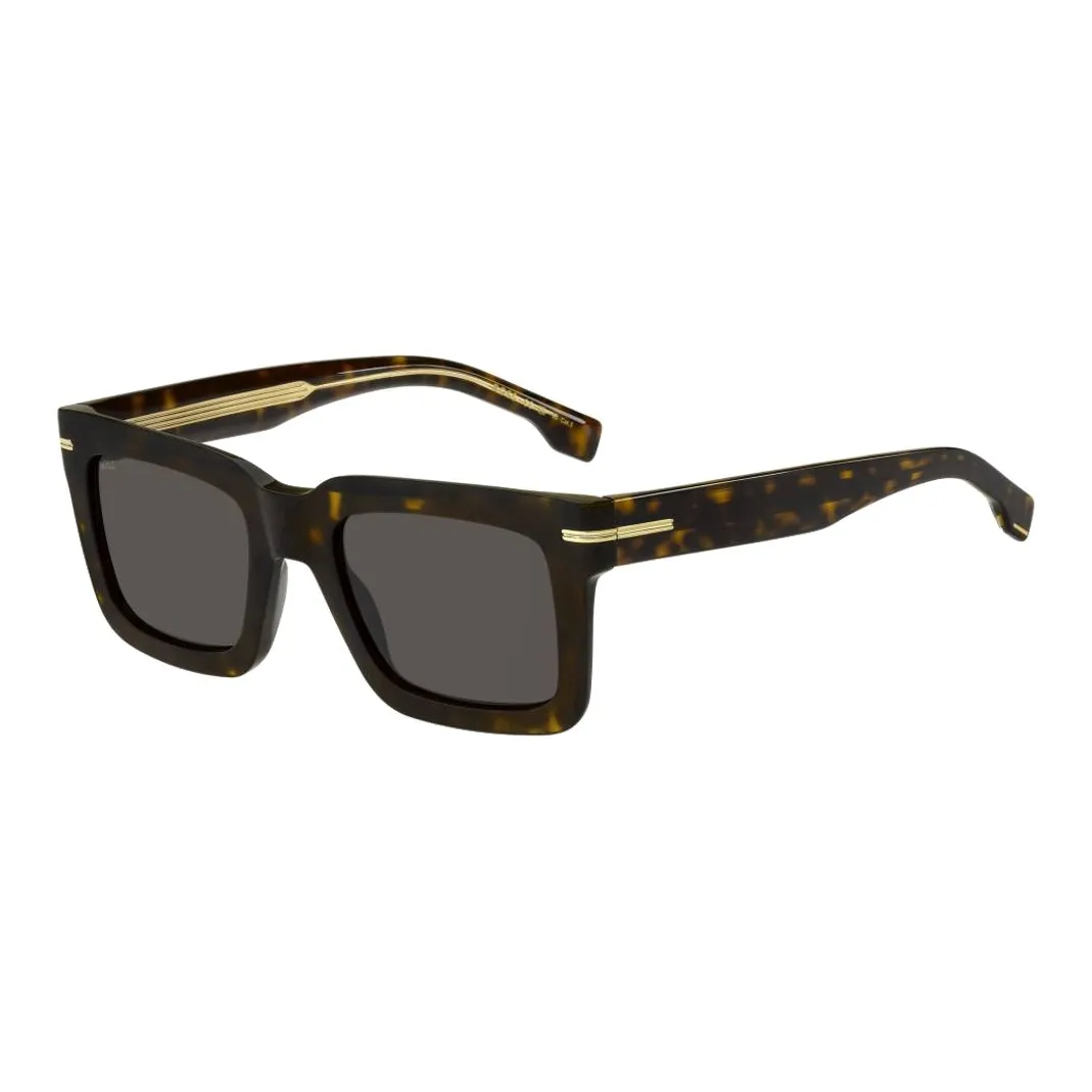 HUGO BOSS Acetate Irregular Shape Sunglasses Men's Brown