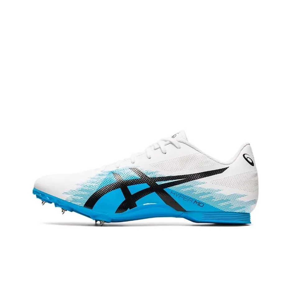 Asics Hyper MD 7 Устойчивость к истиранию Низкий топ Марафон Беговые кроссовки Унисекс Белый Синий