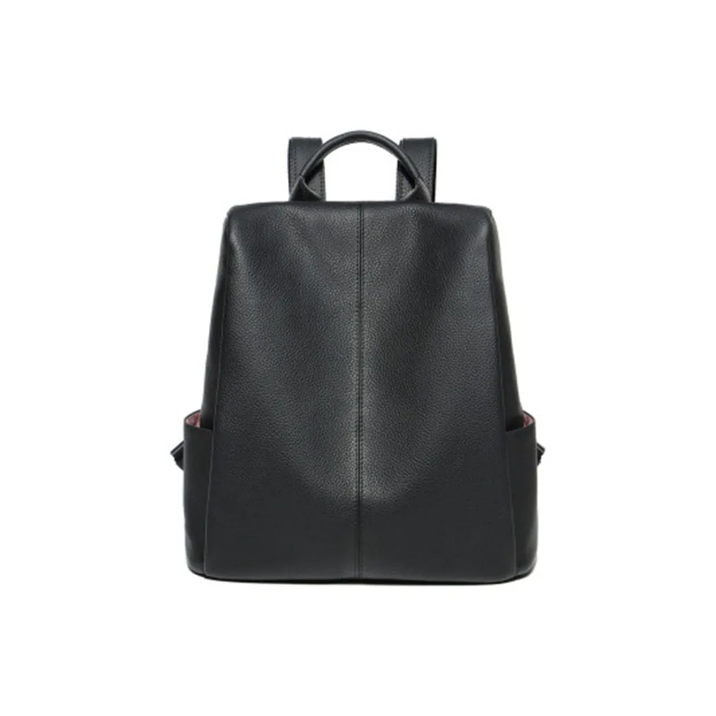Crocodile Cow Leather Backpack Medium Size Women's Black