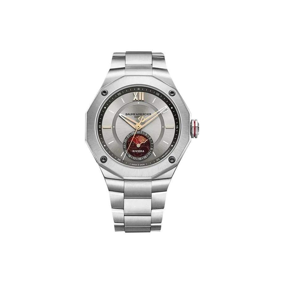 Baume & Mercier Rivera Series Automatic Mechanical Movement Men's Watches Watch Gray Dial Stainless Steel Watchband
