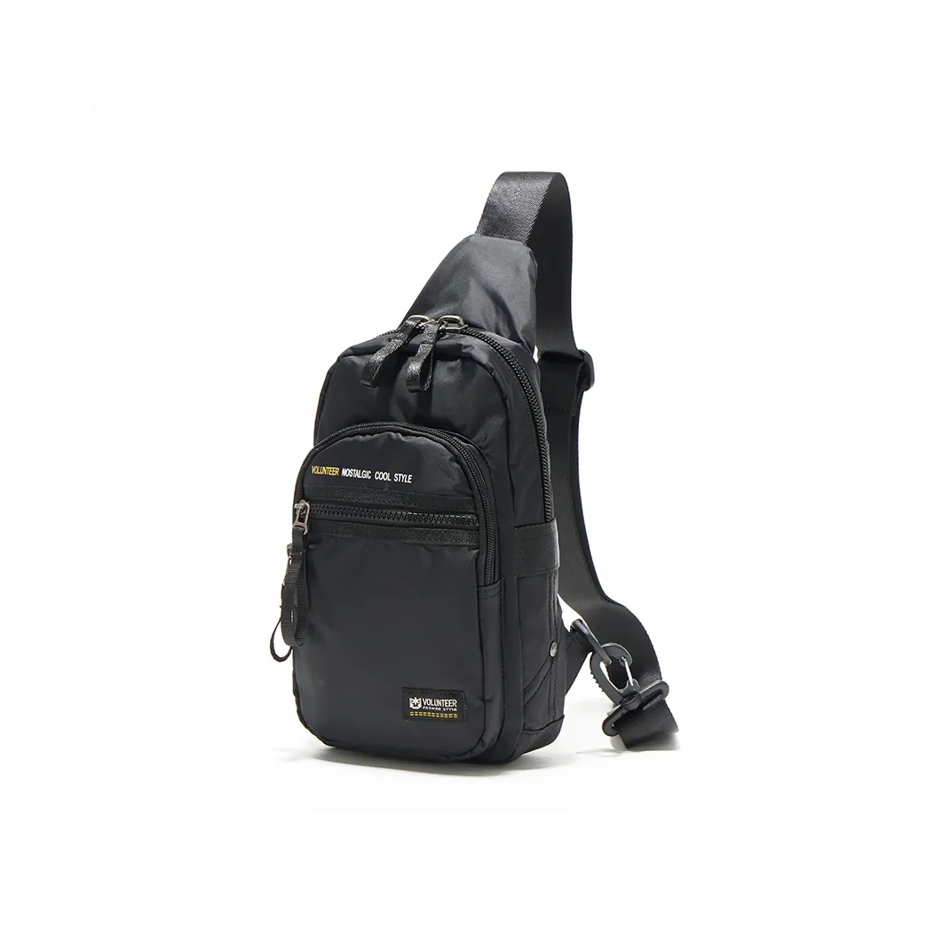Volunteer Oxford Large Capacity Shoulder Bag Large Size Unisex Black/Gray