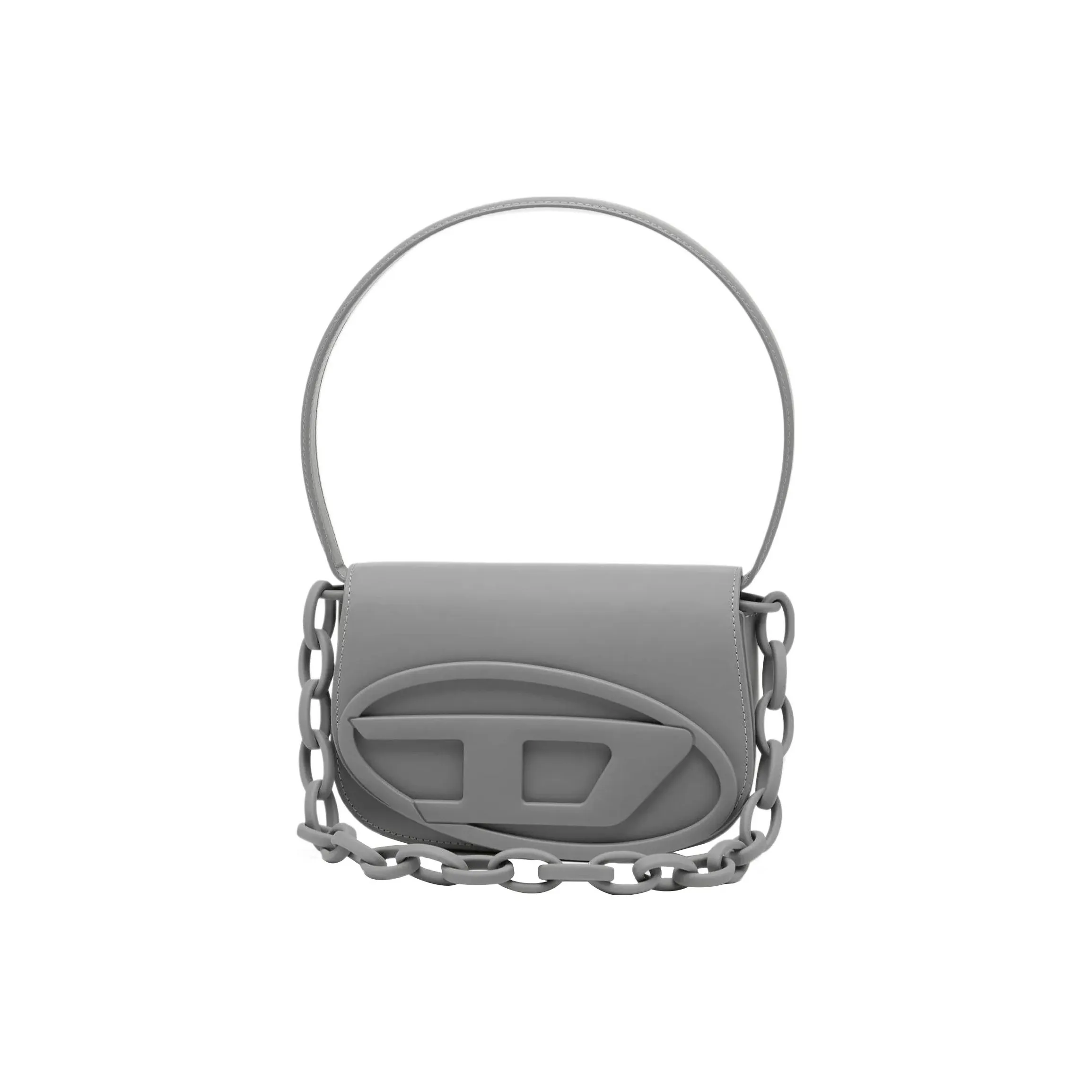 DIESEL Leather Portable Crossbody Bag, Shoulder Bag Women's Frost Gray