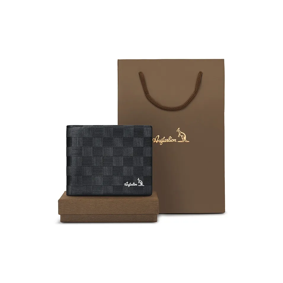 AUGTARLION Коровья кожа несколько слотов для карт кошелек для монет кошелек мужской черный