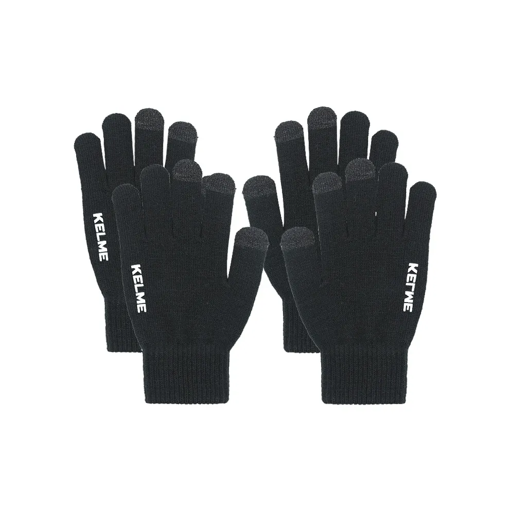 KELME Polyester Elastane Gloves Unisex Black Gray