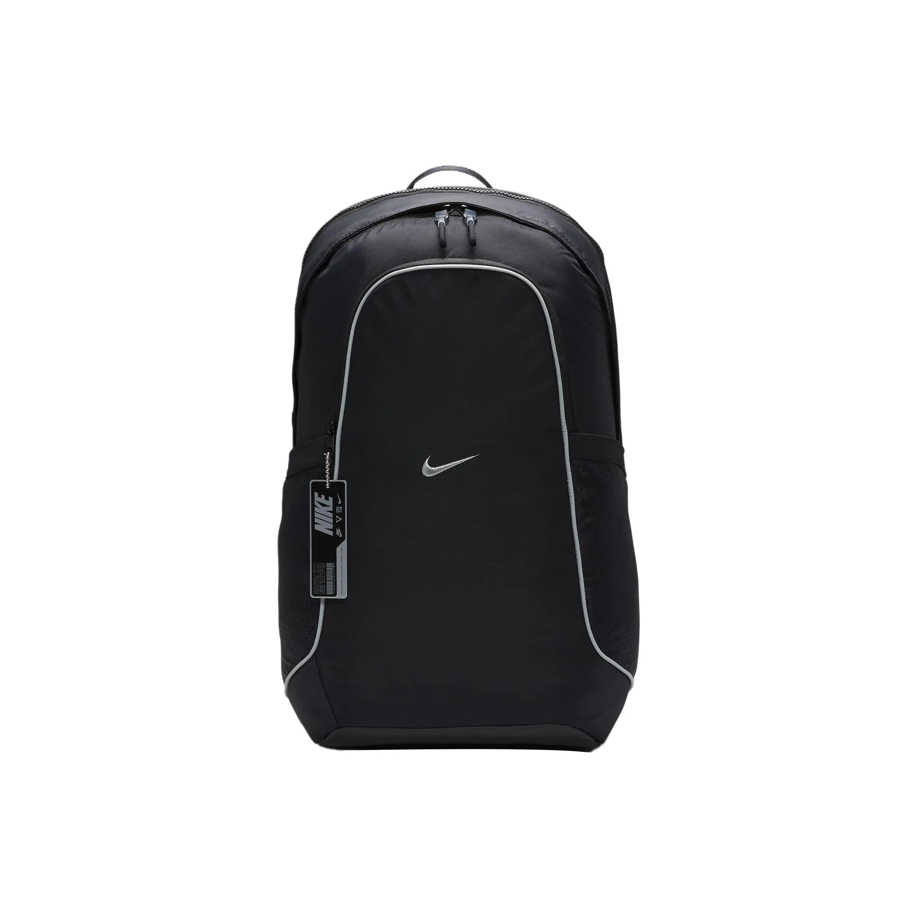Nike Nylon Backpack Standard Men's Black Metallic Silver Nike Нейлон Рюкзак Стандартный Мужской Черный Металлический Серебряный