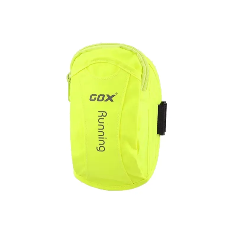 GOX Nylon Cool Run Arm Bag Cell Phone Pouch Unisex Neon Green/Glow In The Dark Metallic Silver