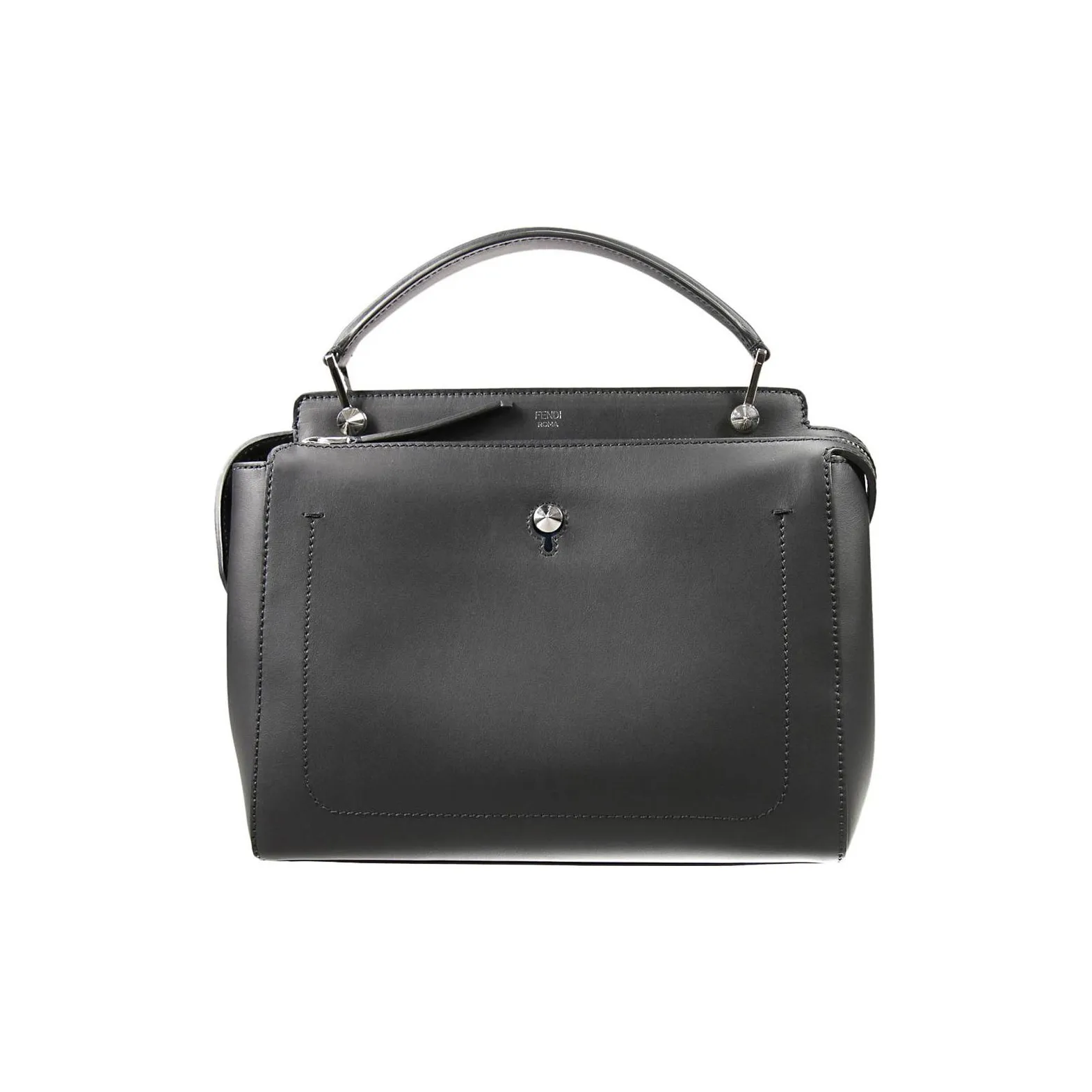 FENDI Calfskin Bowling Bag, Shoulder Bag, Crossbody Bag, Handbag Women's Black