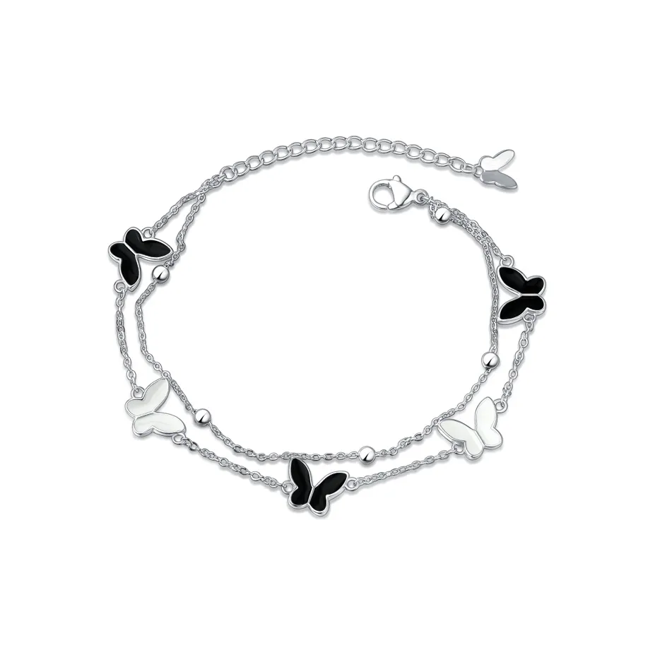 GIFU Сплав Двойной Layer Бабочка Браслет Женский