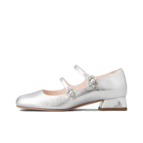 Roger Vivier Туфли Мэри Джейн Серебряные Женские