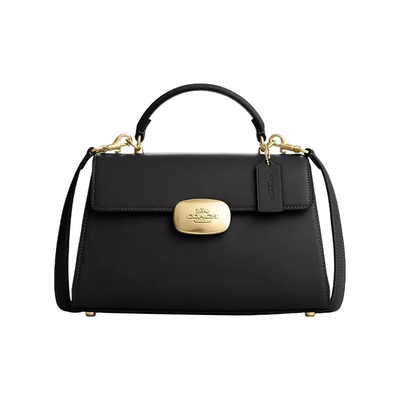 COACH Eliza Premium Calfskin Shoulder Bag Crossbody Bag Handbag Large Size Women's Black