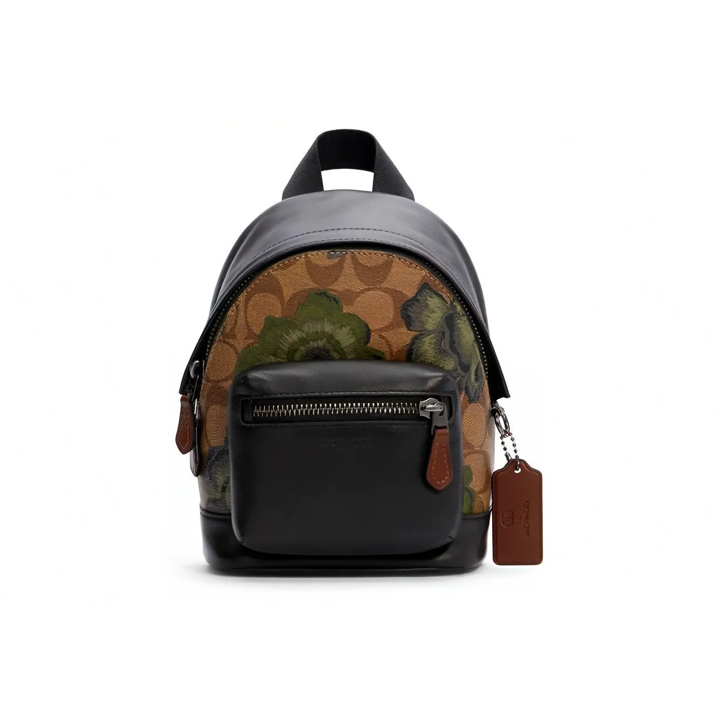 COACH West Ткань Коровья кожа Рюкзак Мини Женский Хаки зеленый Черный