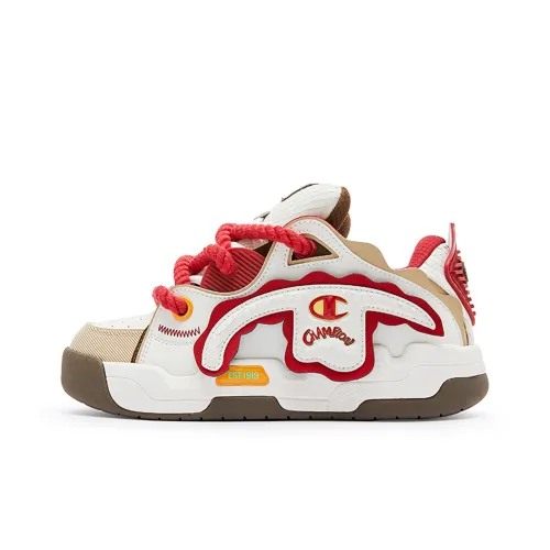 Champion Dragonman Series Кроссовки для скейтбординга Low Top Молочно-белый/Новогодний красный Женские