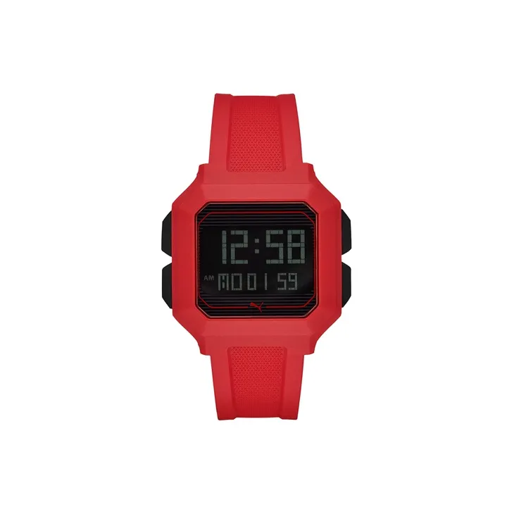 PUMA Кварцевые часы пластиковый ремешок 45 мм черный циферблат унисекс