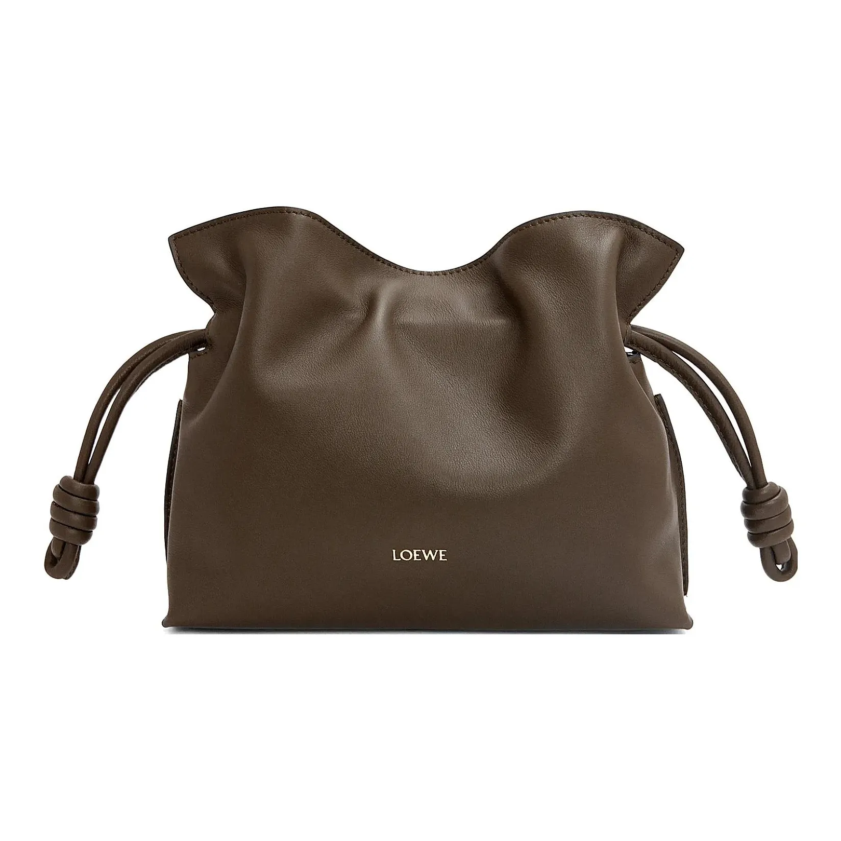 LOEWE Flamenco Nappa Cow Leather Clutch Mini Women's Chocolate