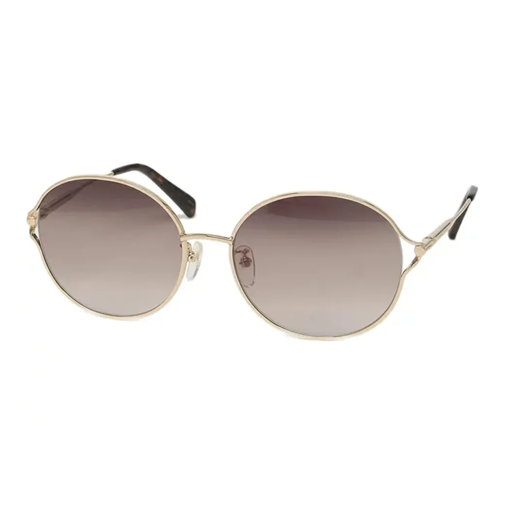 LONGCHAMP Nickel Alloy Oval Sunglasses Women's Gold