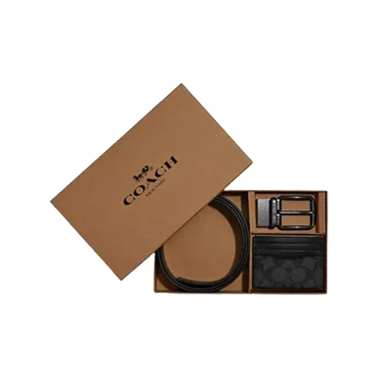 COACH PVC With Skin Leather Belts Women's Black Gray Color  